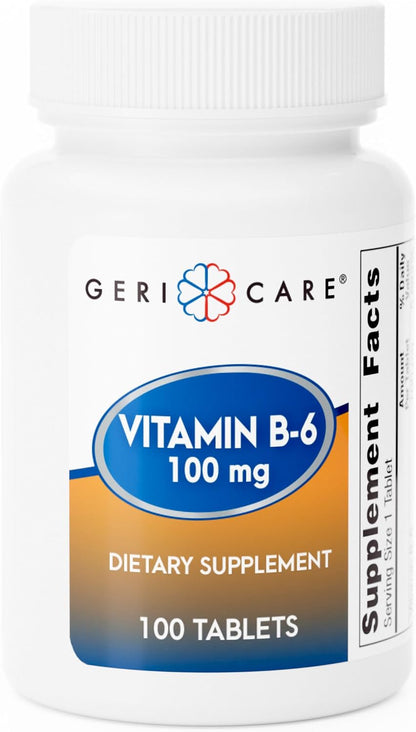 GeriCare Vitamin B-Complex Supplement with Calcium – Daily Supplement for Energy, Immune Support, Bone Health & Nervous System, 100 Tablets