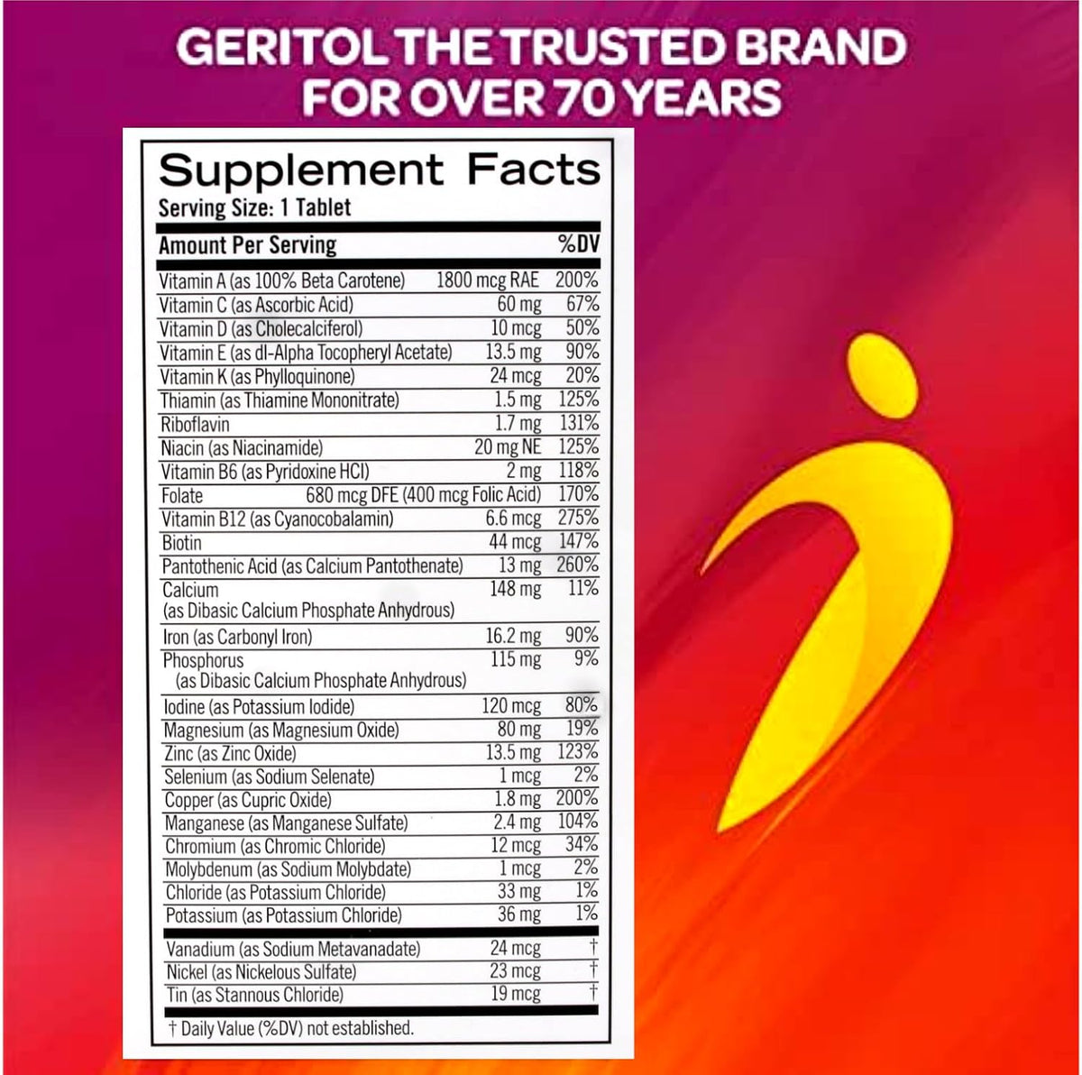 Geritol Multivitamin Nutritional Support – 100 Tablets - görsel 3