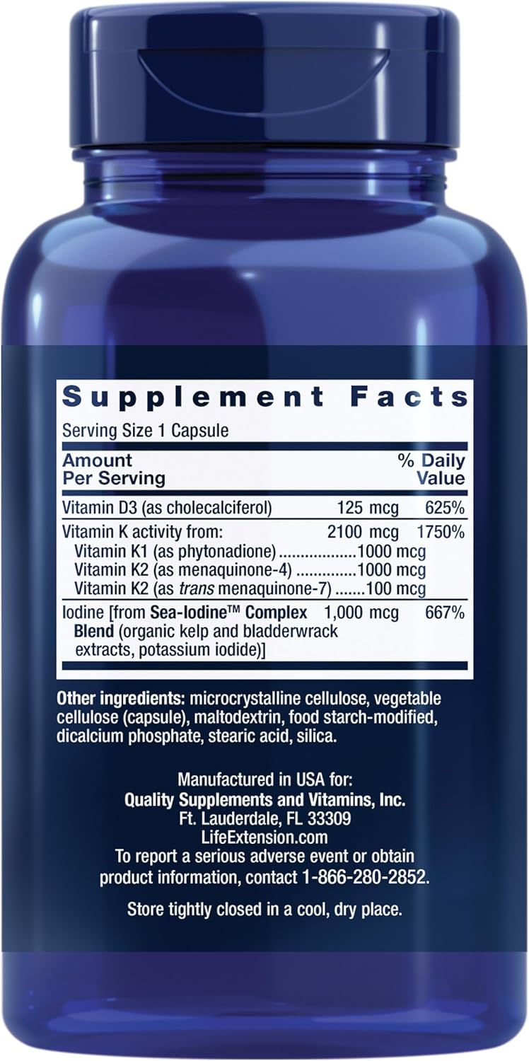 Life Extension Vitamins D and K with Sea-Iodine - görsel 2
