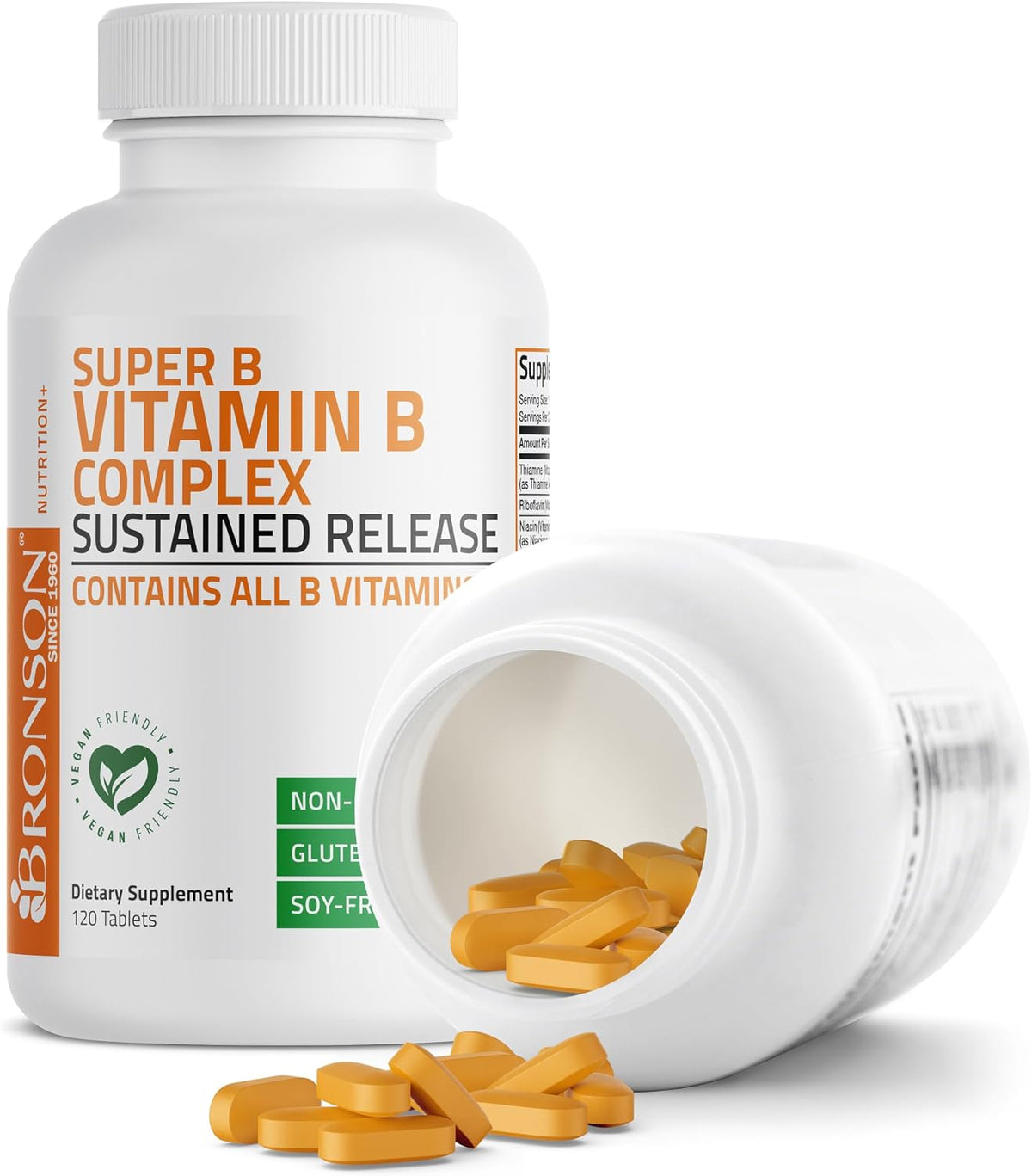 Bronson Super B Vitamin B Complex Sustained Release - 120 Tablets - görsel 4