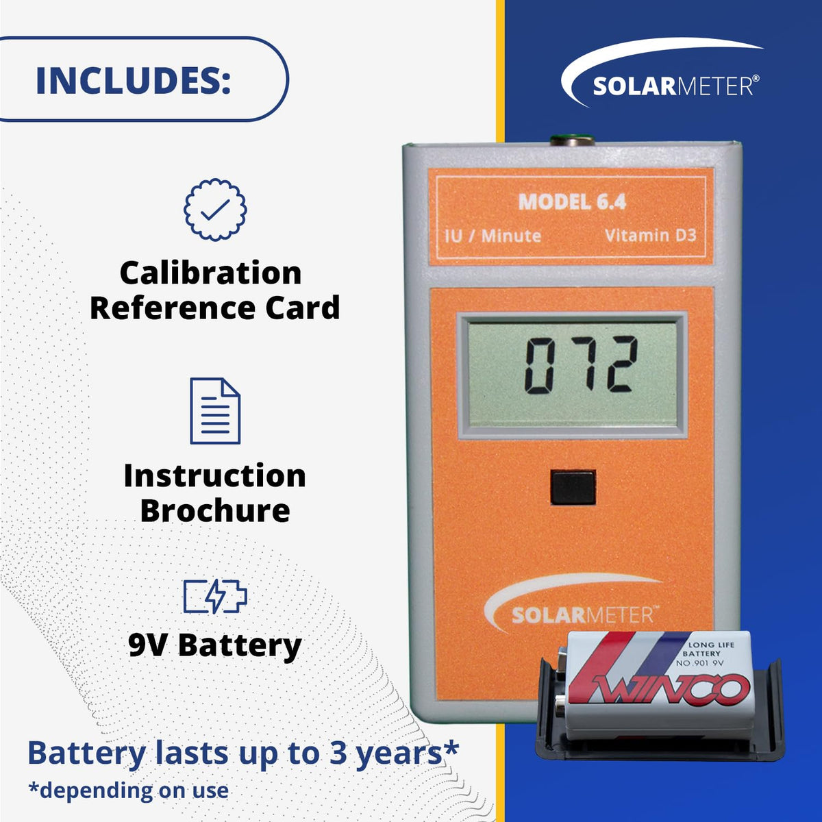 Solarmeter Model 6.4 UVB Metre – Digital UV Radiometer for Vitamin D Testing, 280-320 nm, 0-1999 IU/min - görsel 4