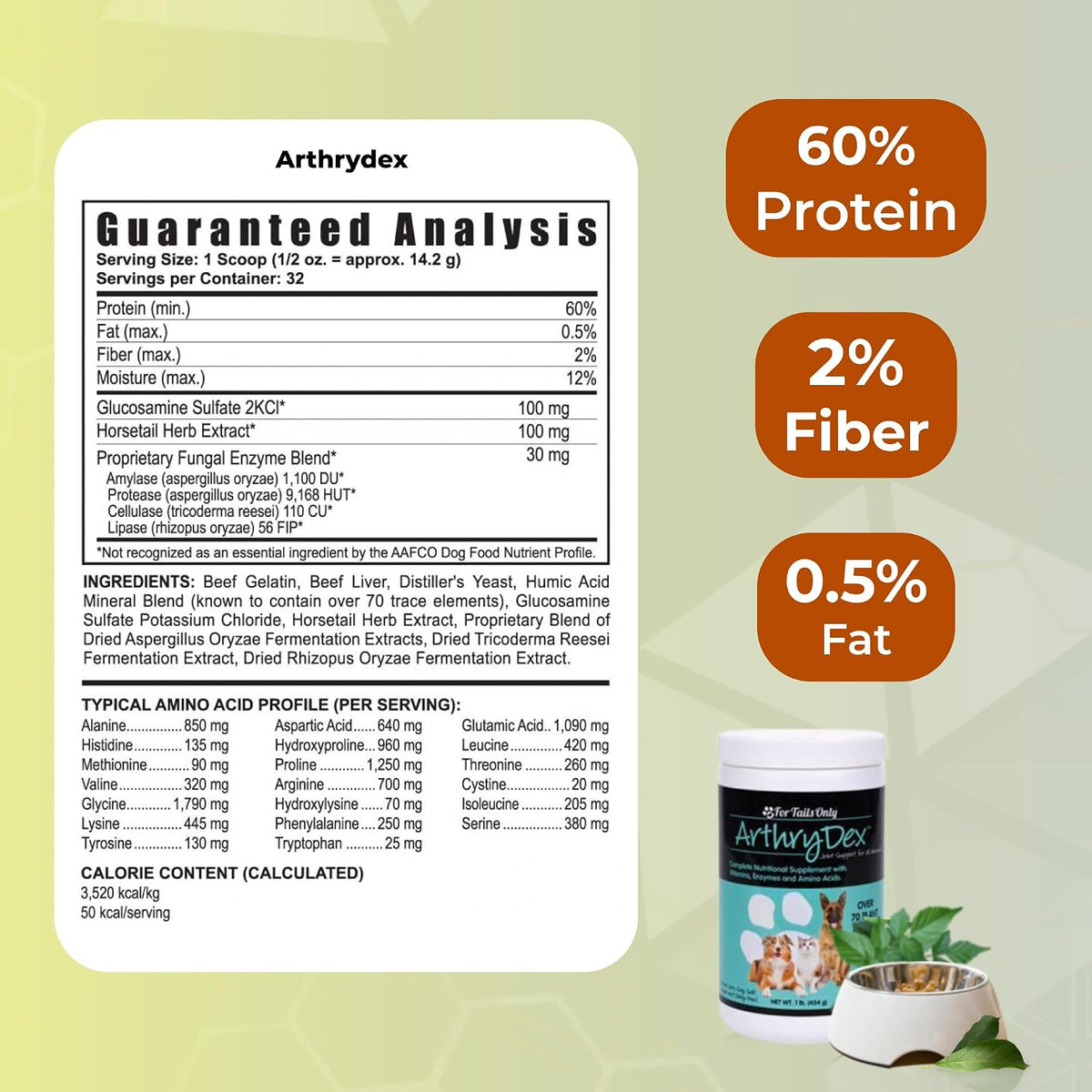 Arthrydex Complete Nutritional Supplement for Dogs and Cats – 1 lb Canister (Pack of 2) - görsel 3