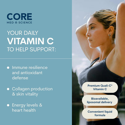 Core Med Science Liposomal Vitamin C Liquid 1000mg – Quali-C Ascorbic Acid, 150 ml (30 Servings)