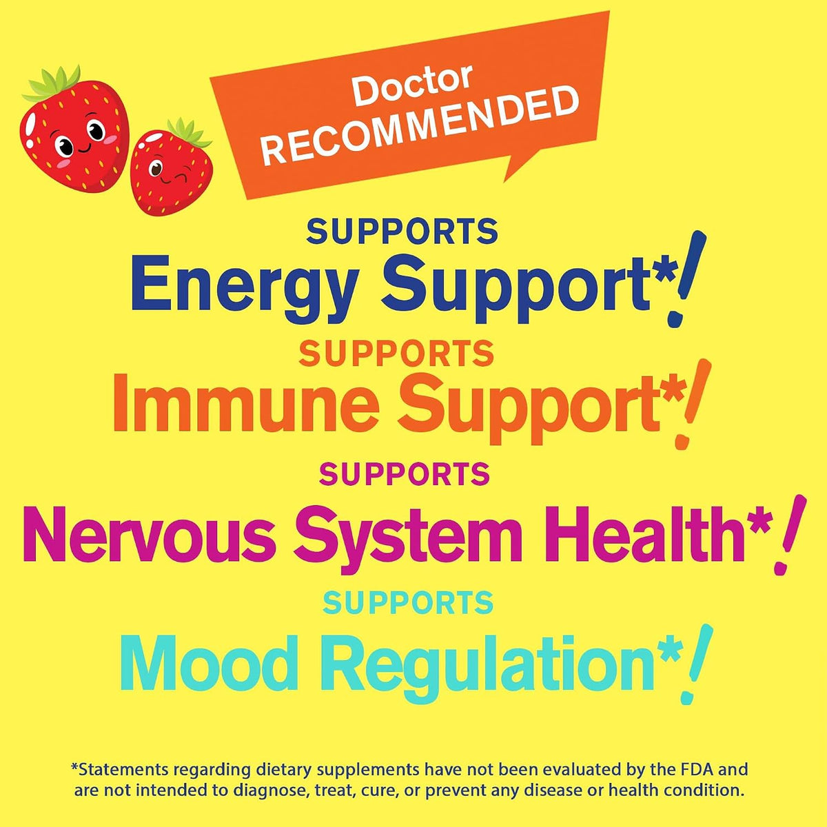 WellYeah B Complex Gummies for Children - with Vitamin C, Niacin, Vitamin B6, Folic Acid, Vitamin B12, Biotin & Pantothenic Acid - 2 Month Supply - Strawberry Flavour - Non GMO, Gluten-free - 60 Gummies - görsel 3