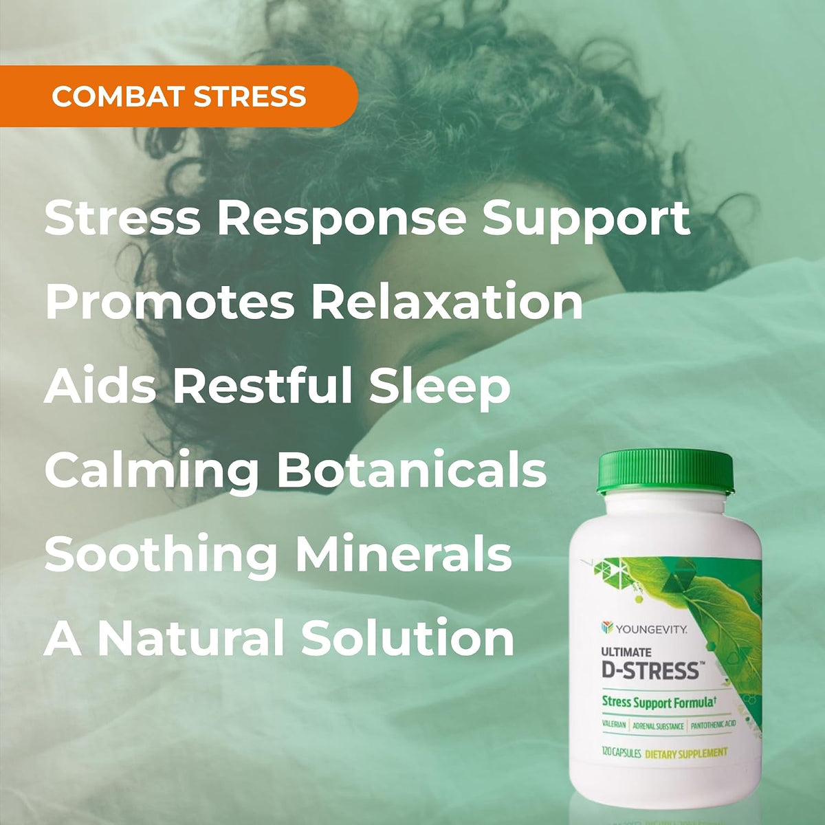 Youngevity Ultimate D-Stress™ – Natural Stress Relief Supplement with Magnesium, Valerian Root Extract, and B Vitamins – Supports Adrenal Health and Nervous System – 120 Capsules - görsel 4