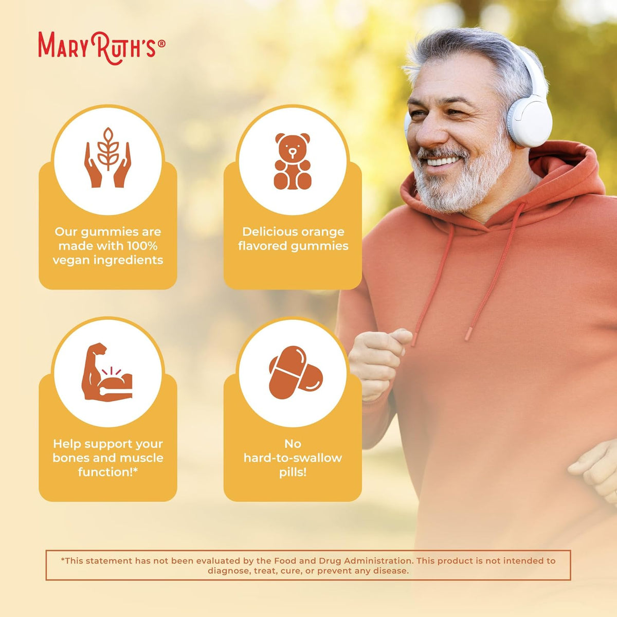 MaryRuth's Vitamin D3 Gummies | 1000 IU | Vegan, Non-GMO, Gluten-Free | 60 Gummies - görsel 6