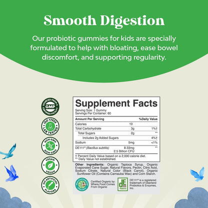 Natures Craft USDA Organic Kids Probiotic Gummies - 60 Count