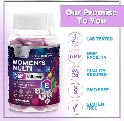 Multivitamin for Women – Complete Daily Supplement with Biotin, Iron and Vitamin D3