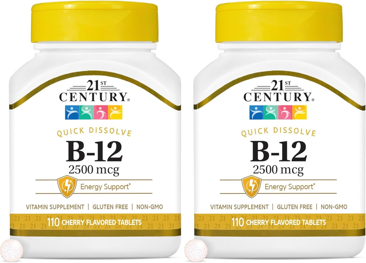 21st Century B12 1000 mcg Prolonged Release Tablets, Cyanocobalamin for Energy and Nerve Support, Gluten Free, 110 Tablets - görsel 9