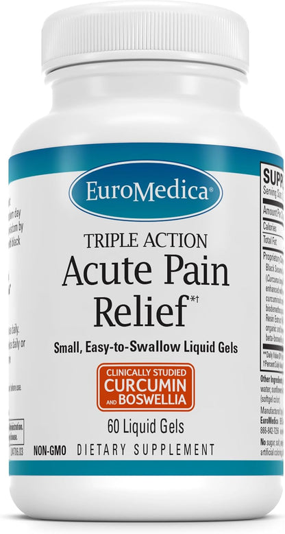 Euromedica Triple Action – Curcumin & Boswellia Supplement – 60 Soft gel capsule Capsules – Image 1