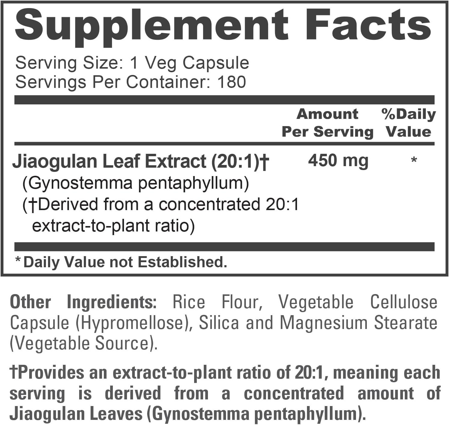 NusaPure Jiaogulan Capsules, 450 mg, 180 Veg Capsules (Non-GMO, Vegan) - görsel 4