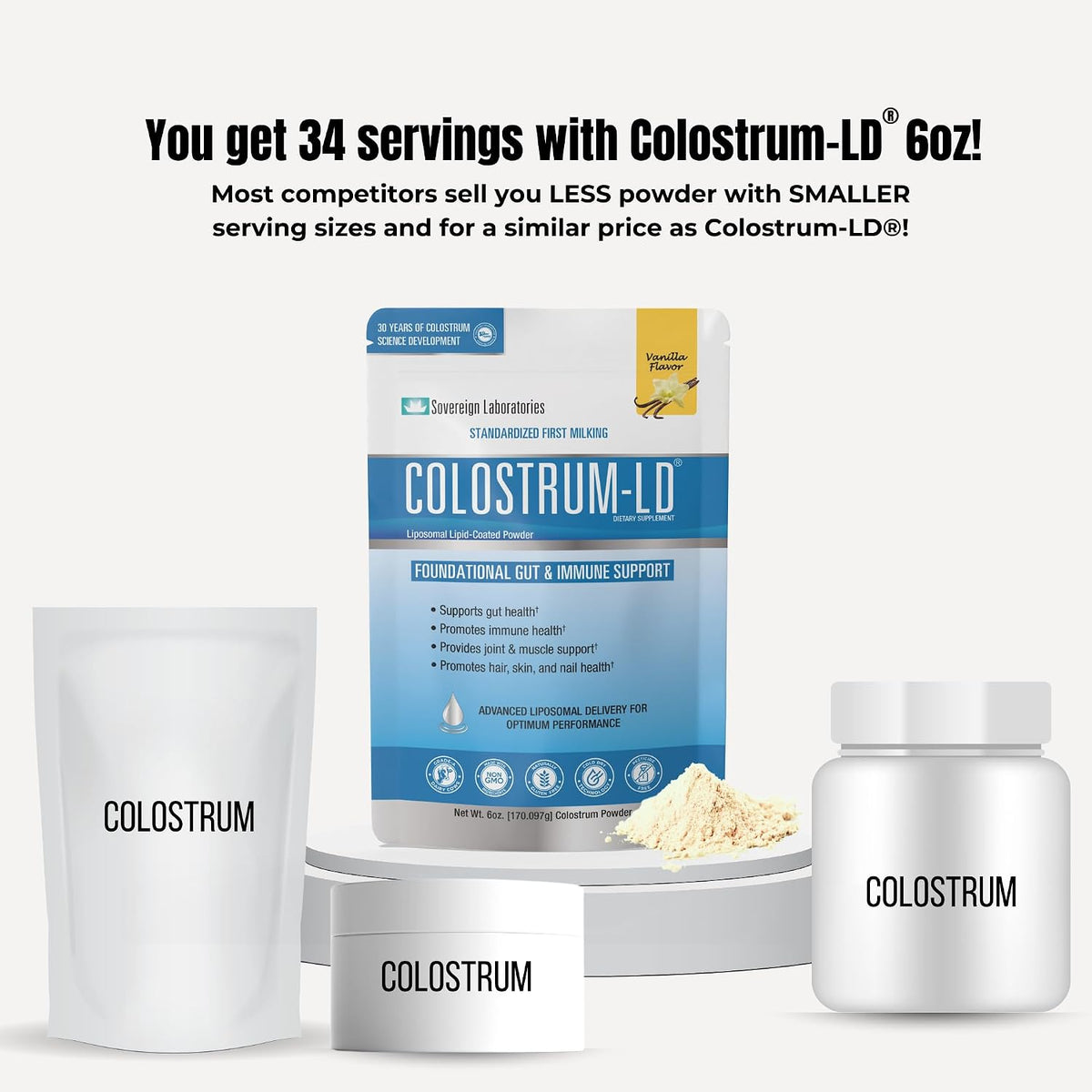 Colostrum-LD Liposomal Delivery Colostrum Powder – Vanilla, 170 g (34 Servings) - görsel 8