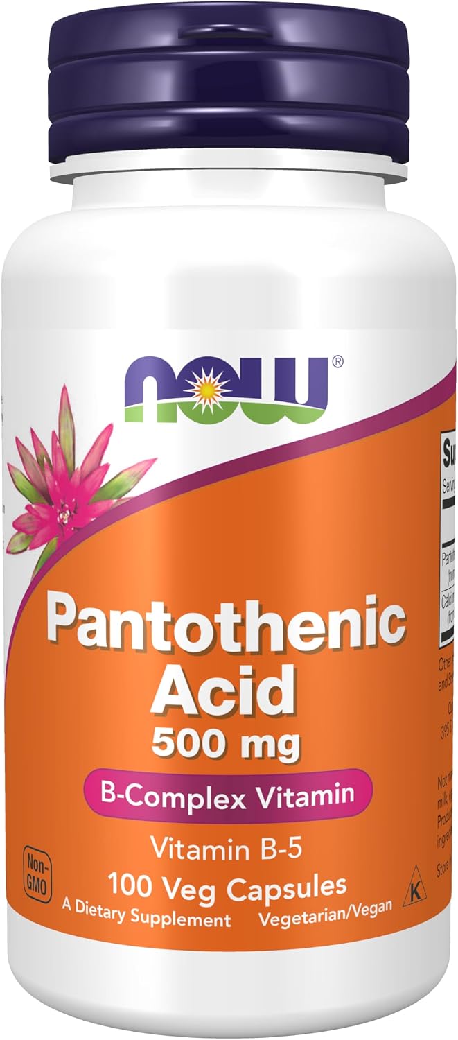 NOW Foods Pantothenic Acid (Vitamin B5) 500 mg, 100 Capsules - görsel 1