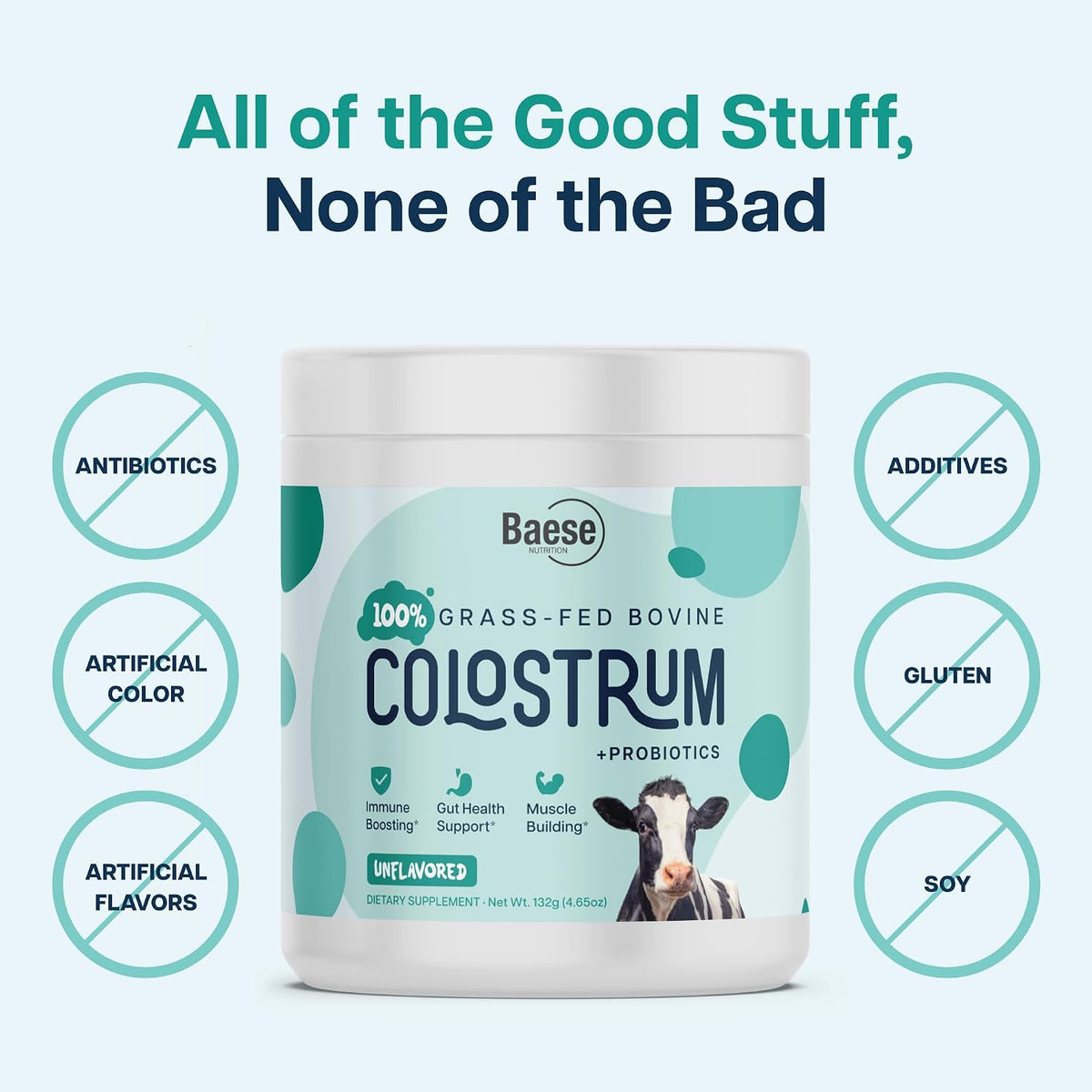 4000mg 800 IgG Grass Fed with Probiotics Bovine Colostrum Powder Supplement for Kids & Adults with Immunoglobulins (132 g, Unflavoured) - görsel 8