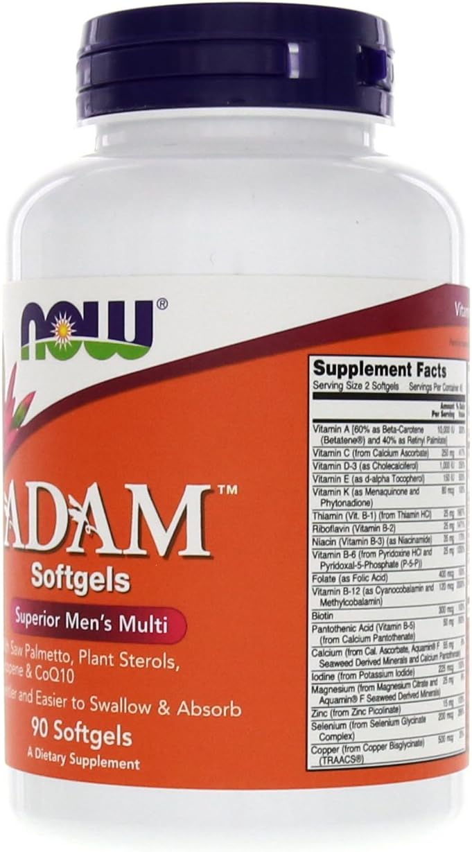 NOW Foods Adam Men's Multivitamin 90 Softgels (Pack of 2) - görsel 2