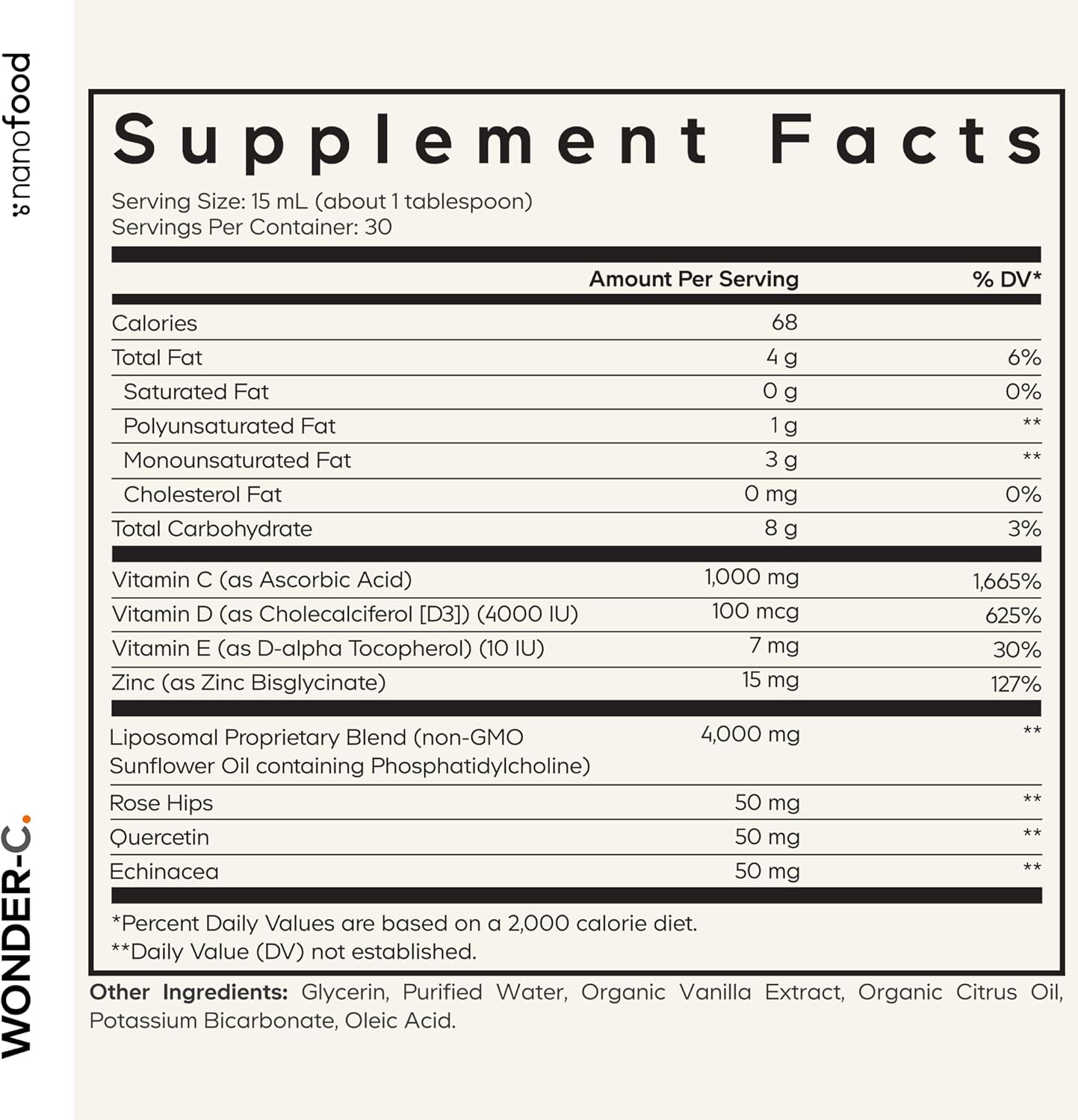 Codeage Liquid Vitamin C 1000 mg with D3, E, Zinc, Rose Hips, Quercetin, Echinacea - 450 ml - görsel 2