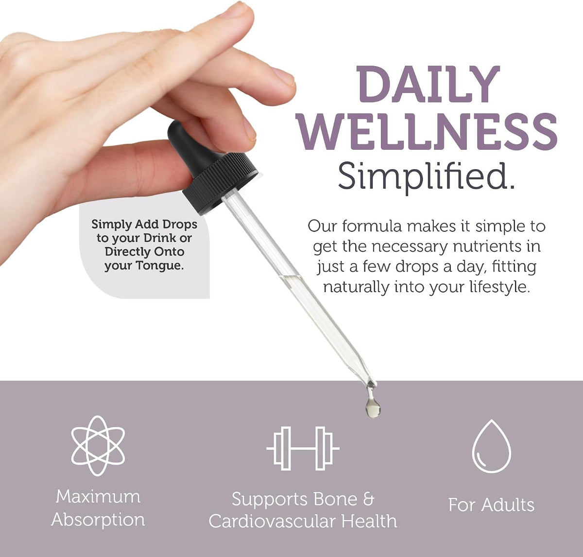 Zahler Vitamin D3 K2 Drops - Liquid D3 with K2, 1000 IU Vitamin D & 1000 mcg K2 per Serving, Supports Bone Density and Calcium Absorption, 30 ml - görsel 3