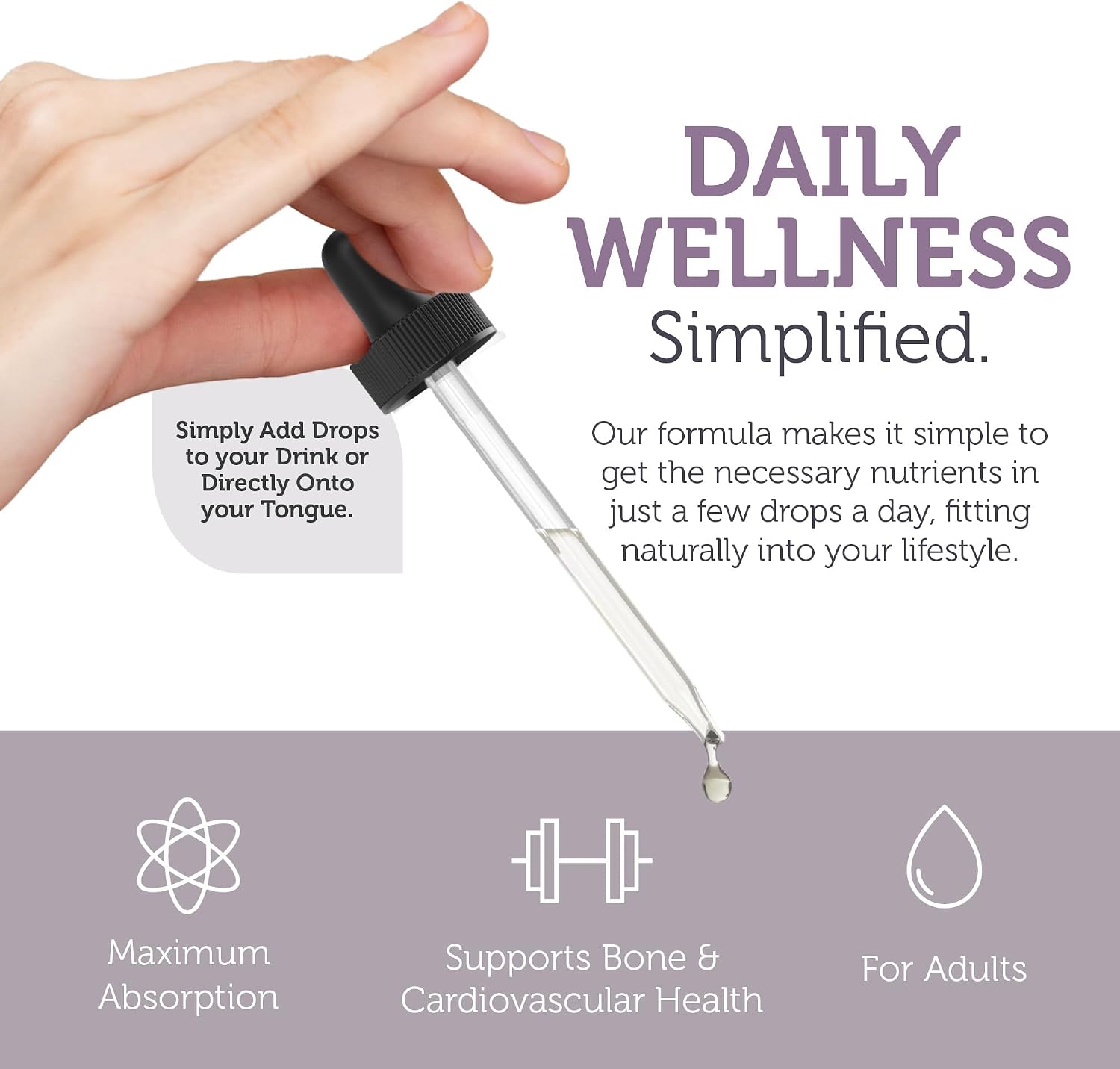 Zahler Vitamin D3 K2 Drops - Liquid D3 with K2, 1000 IU Vitamin D & 1000 mcg K2 per Serving, Supports Bone Density and Calcium Absorption, 30 ml - görsel 3