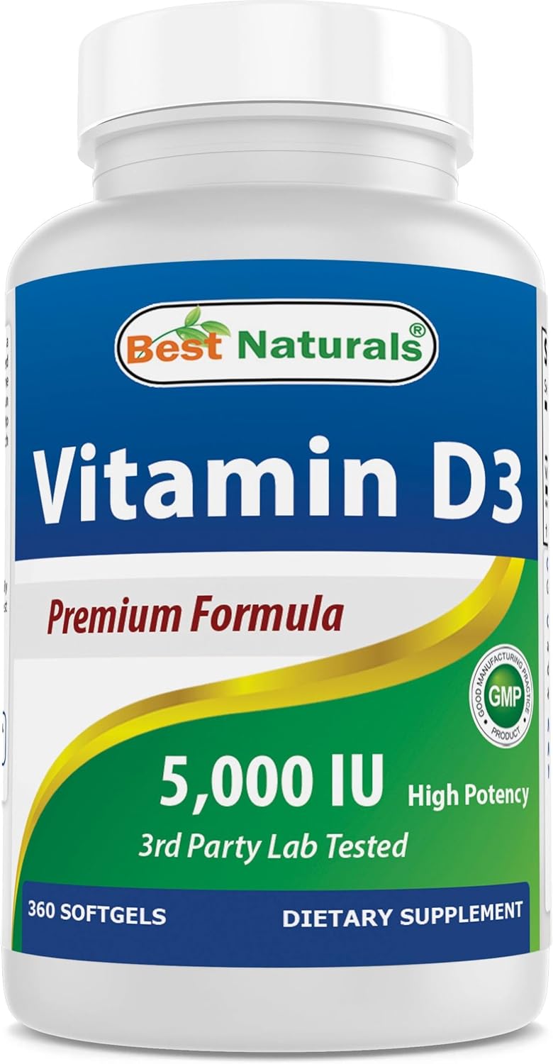 Best Naturals Vitamin D3 5000 IU 360 Softgels - görsel 1