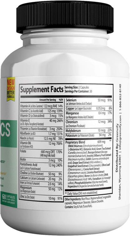 Vertigenics Max Brain Support Supplement, Extra Strength Neuro Formula, 60 Capsules, with Herbal Ingredients and Vitamins