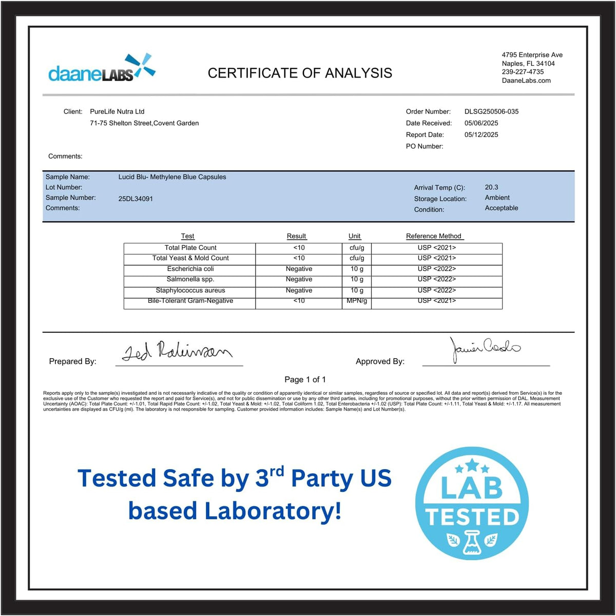 Methylene Blue Capsules (USP) - 10mg with Vitamin C - 99.99% Purity - Lucid Blu - görsel 4