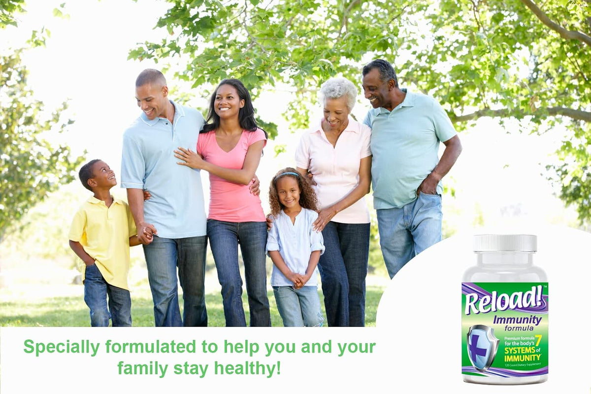Reload! Immunity Antioxidant, Echinacea, Vitamins A, C, D, Zinc, Selenium, Ginkgo, Aloe, Probiotic/Prebiotic, Fenugreek Capsules 120ct, 30 Day Supply - görsel 5