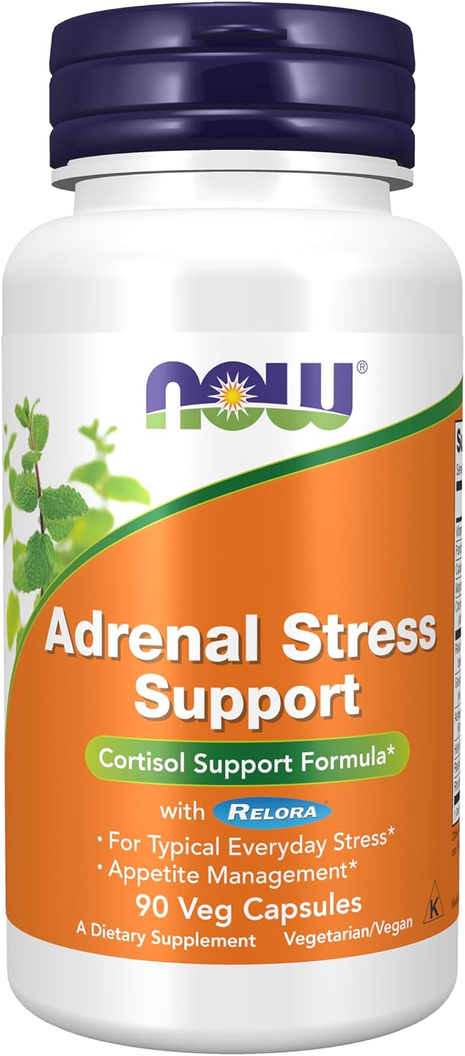 NOW Foods Adrenal Stress Support, Cortisol Support Formula with Relora, 90 Veg Capsules - görsel 1