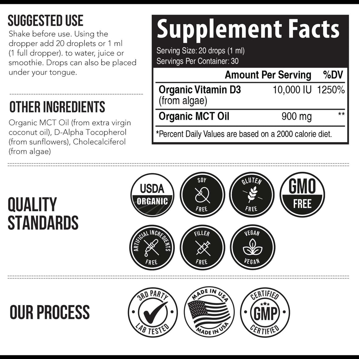 Organic Vitamin D3 10,000 IU – Vegan Drops, Plant-Based - görsel 6