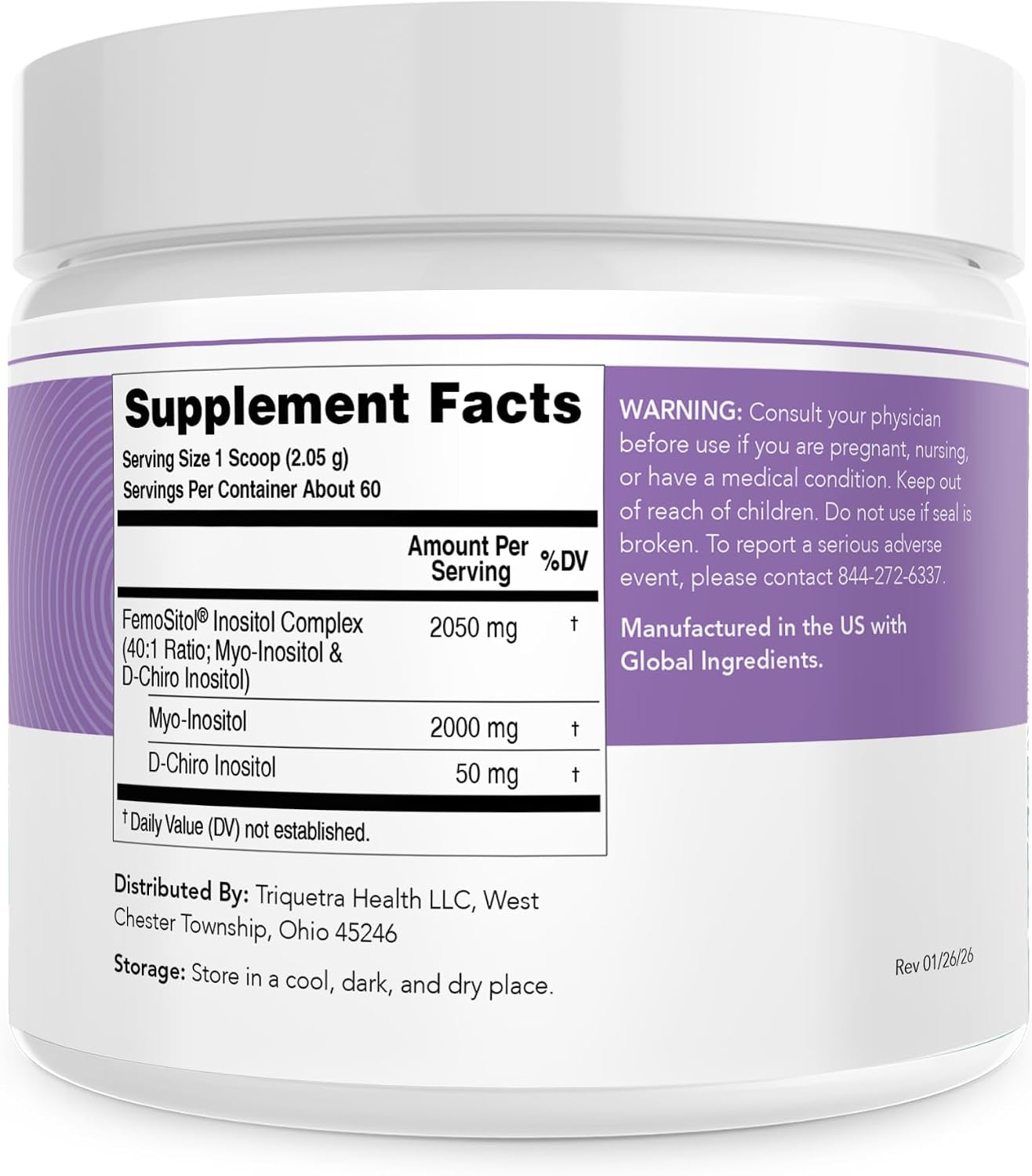 FemoSitol Inositol Powder | Myo-Inositol & D-Chiro Inositol 40:1 Ratio (123g) - görsel 3