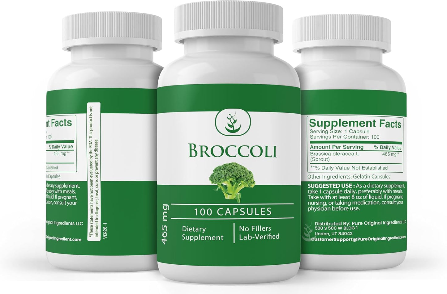 PURE ORIGINAL INGREDIENTS Broccoli Extract Capsules - 100 Capsules, No Additives, Laboratory Verified - görsel 4