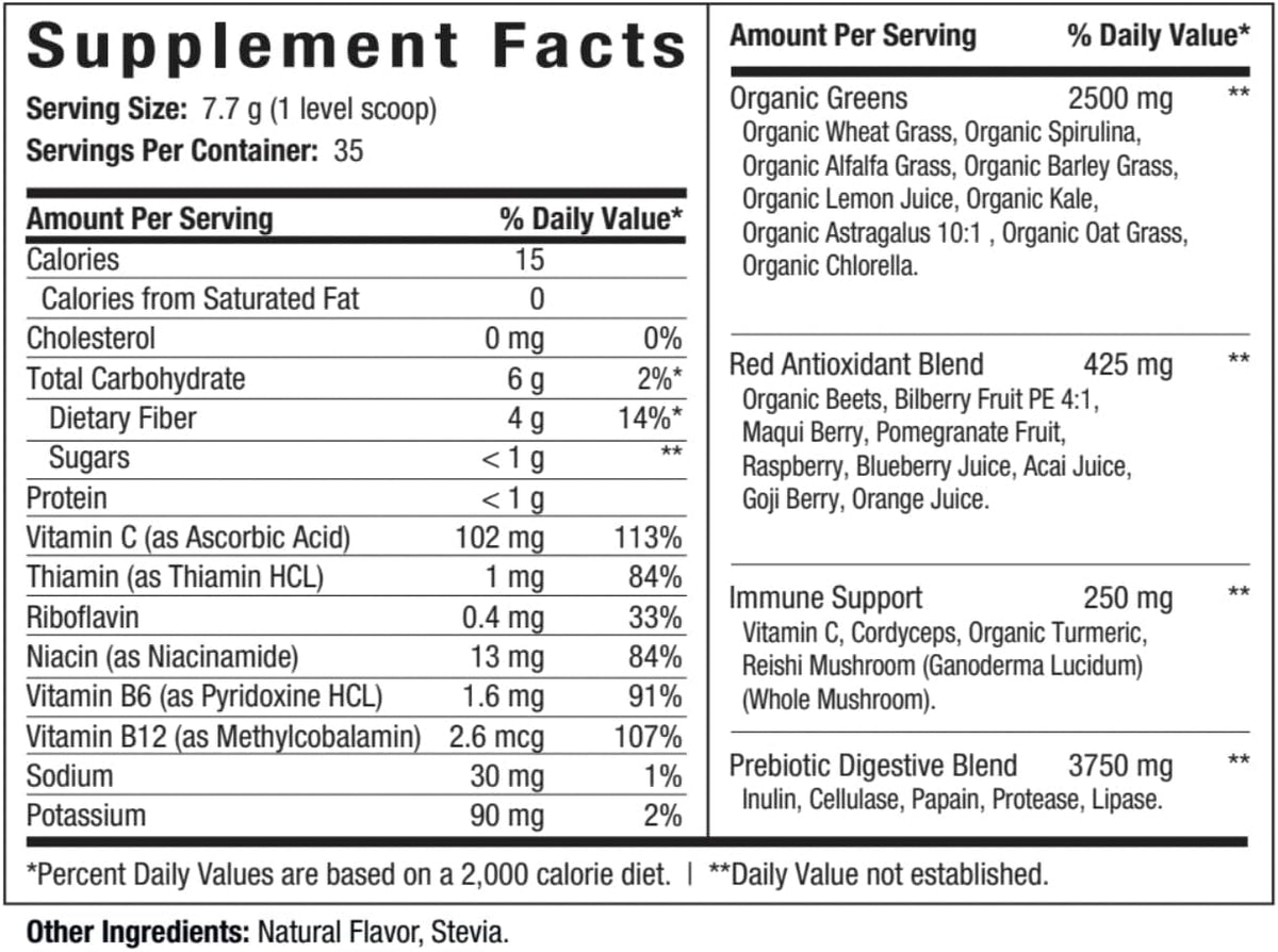 Super Greens Powder - Smoothie & Juice Mix - Red and Green Superfoods Powder - görsel 3