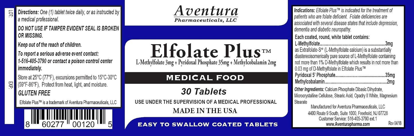 ELFOLATE Plus® L-Methylfolate 3mg – 3 Pack (90 Tablets) - görsel 2