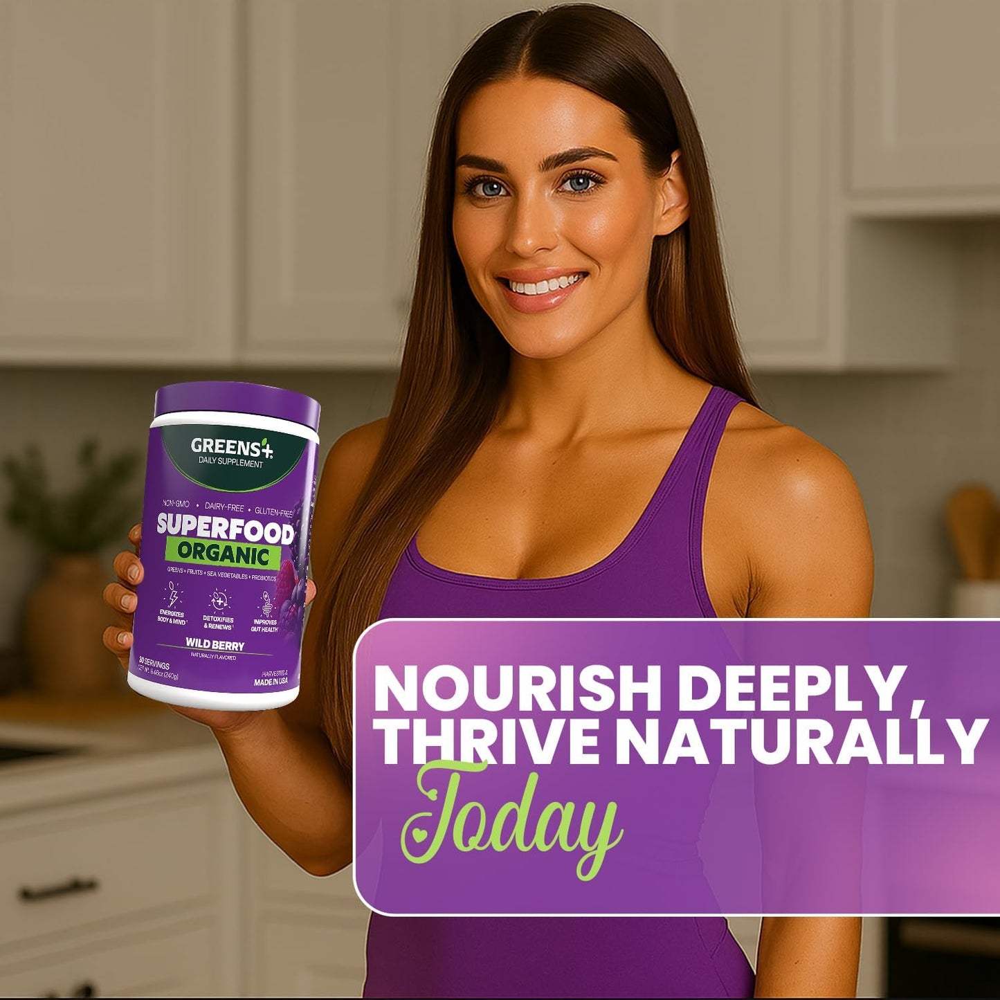 Greens+ Organic Wild Berry Superfood Powder - görsel 3