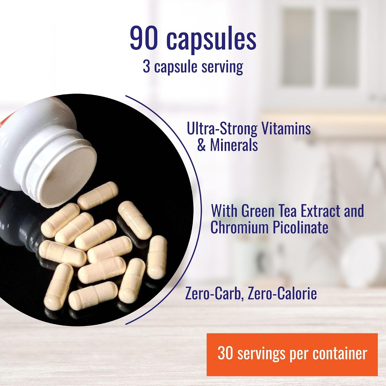 Nutri-Align Keto Multivitamin – 90 Capsules – Sugar-Free, Zero Carb with Green Tea Extract and Chromium - görsel 4