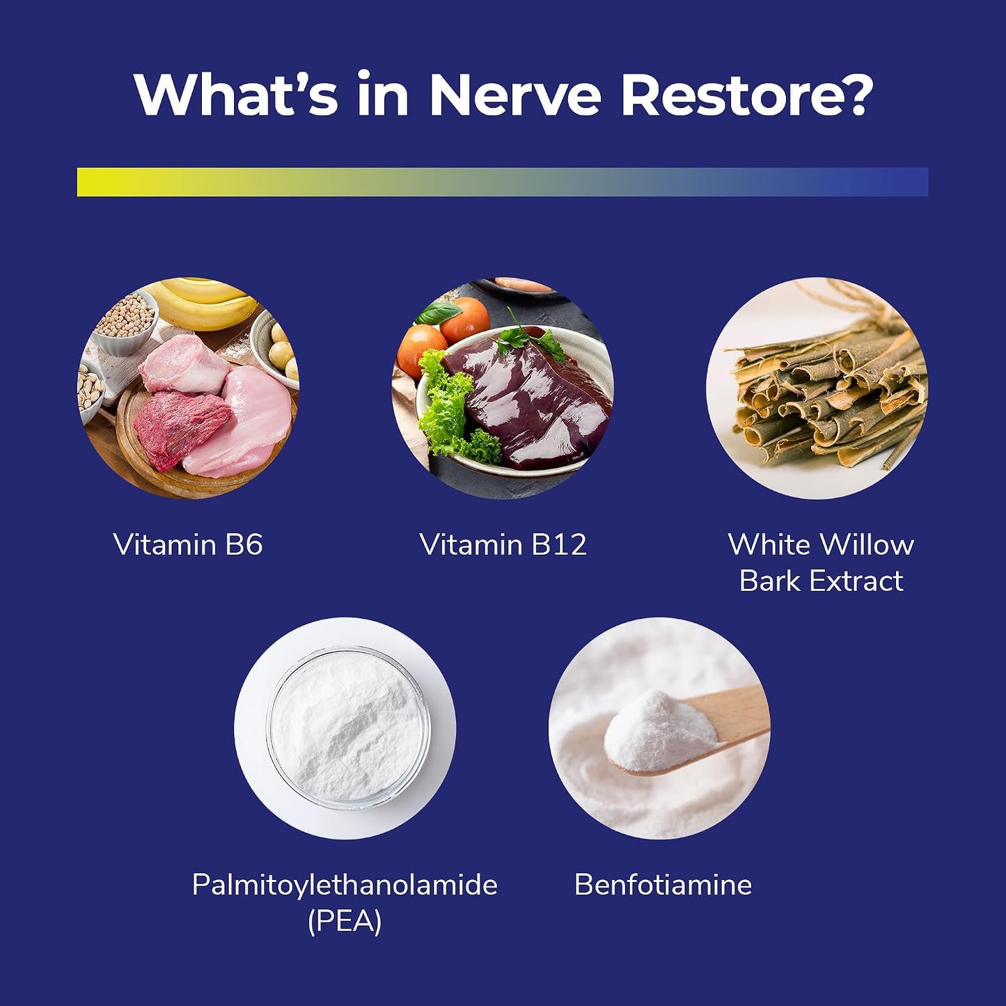Nerve Restore – Nerve Support Supplement with PEA, White Willow & B-Vitamin Complex for Advanced Nerve Health – 180 Capsules - görsel 5