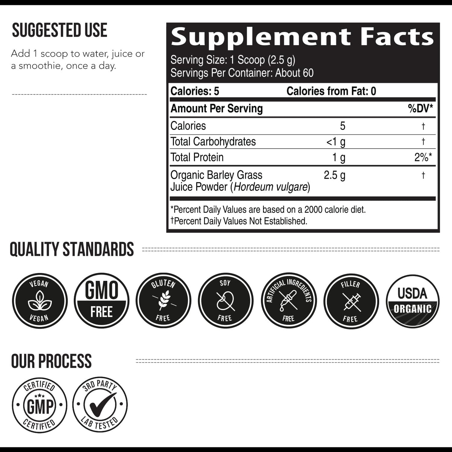 Organic Barley Grass Juice Powder - Grown in Volcanic Soil of Utah - Raw & BioActive Form, Cold-Pressed then CO2 Dried – Gluten-free, GMO free, Vegan - 150 g - görsel 8