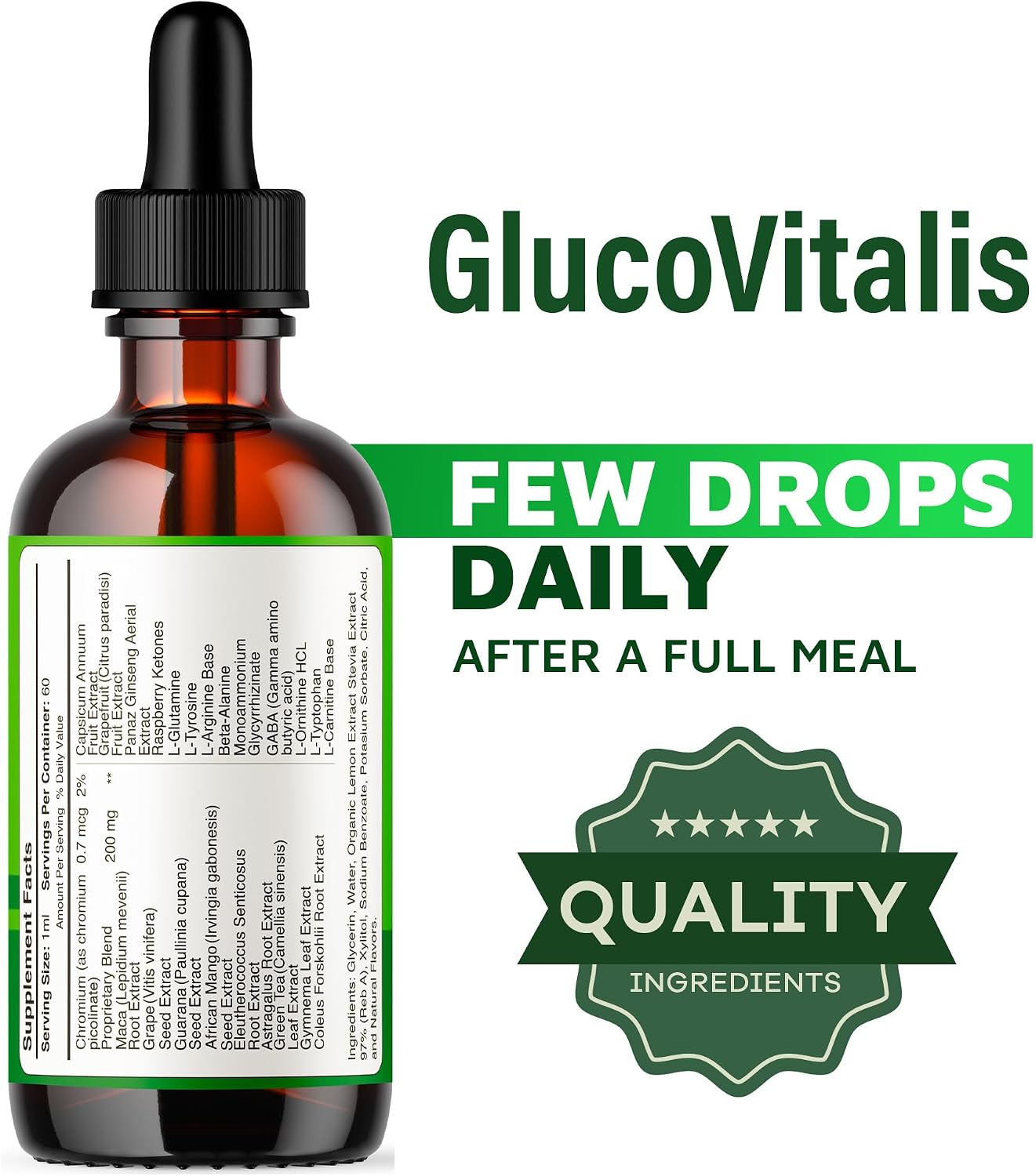 GlucoVitalis Drops (5 Pack) – Official Liquid Supplement, All-Natural Formula - görsel 4