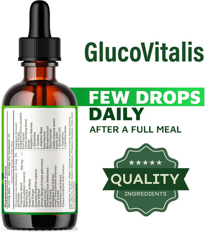 GlucoVitalis Drops (5 Pack) – Official Liquid Supplement, All-Natural Formula