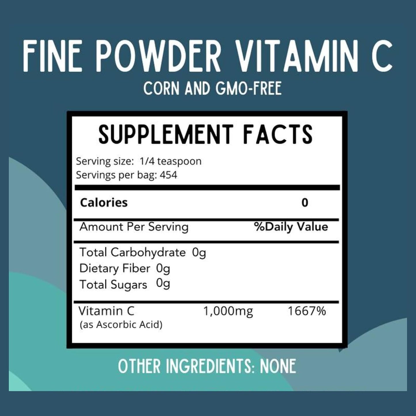 Fine Powder Vitamin C as Ascorbic Acid - Pure, Sugar-Free, Non-GMO - 1000 mg per Serving (454 Servings) - görsel 2