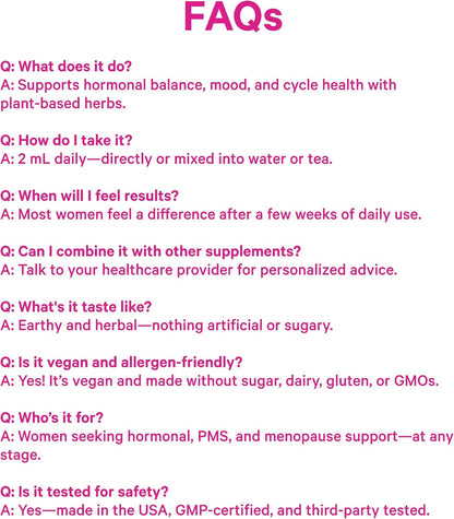 Pink Stork Hormone Balance Drops for Women – 2oz (60ml), 30 Servings
