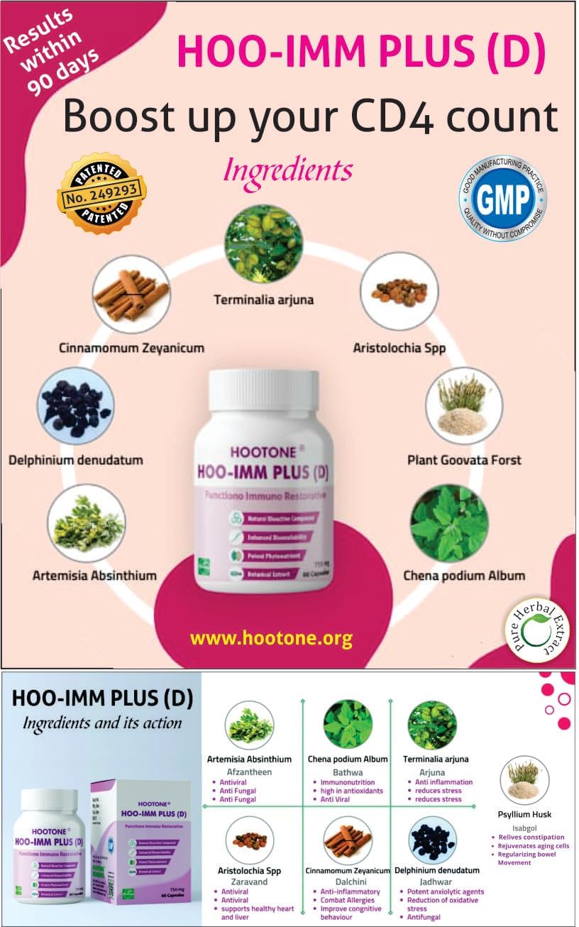 HOO-IMM Plus (D) - Natural Immune Support Supplement, 60 Capsules - görsel 3
