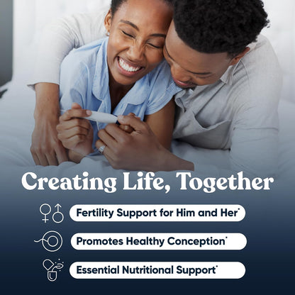 Eu Natural Conception for Her & Conception for Him Bundle - Fertility Supplements for Couples - 120 Vegan Capsules
