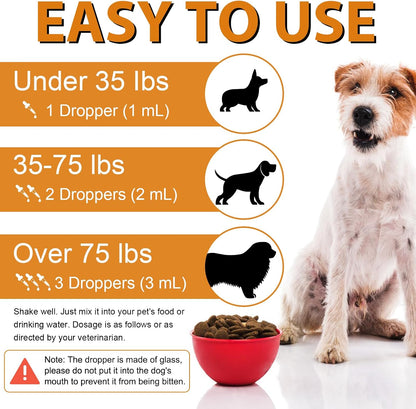 Quercetin for Dogs, Dog Quercetin Liquid Drops, Herbal Supplement for Allergy Relief, Cellular Health, Immune Support, Antioxidant 60 ml-2pcs