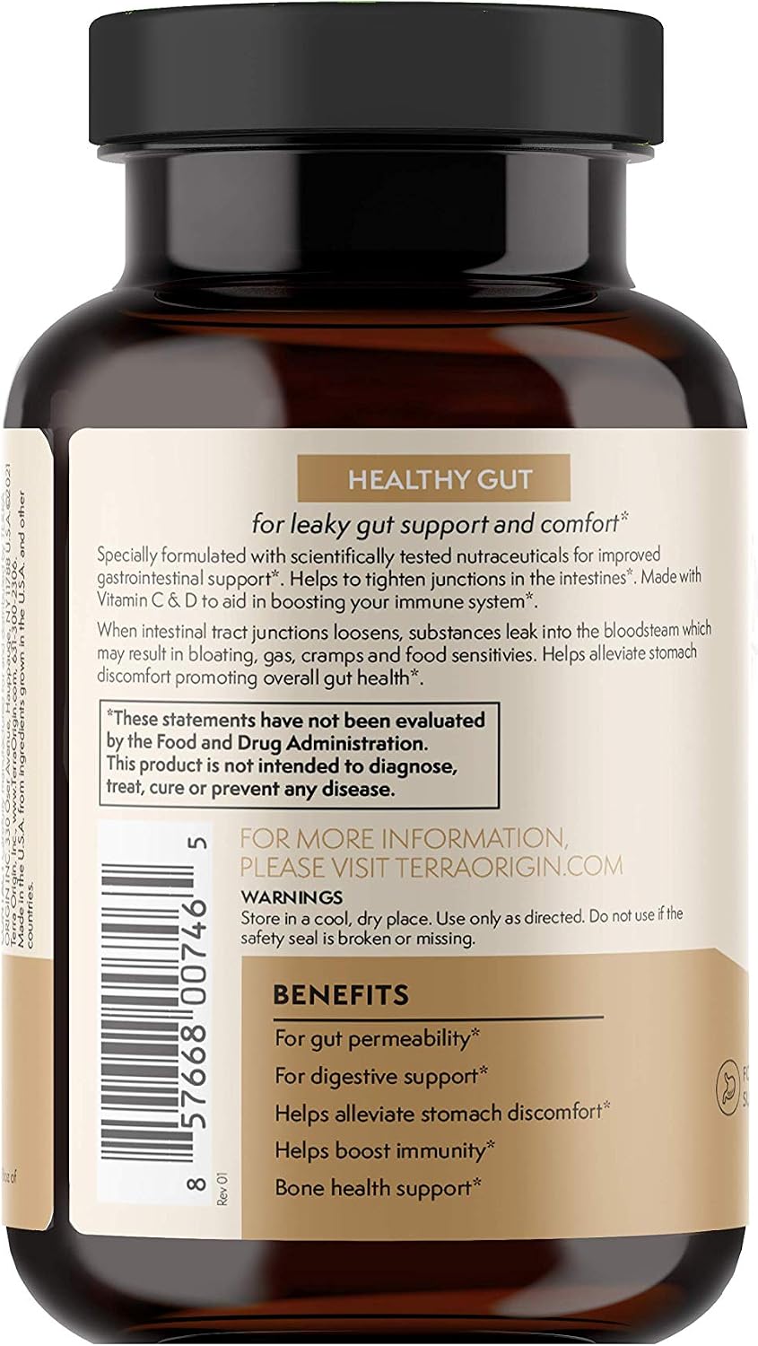 TERRA ORIGIN Healthy Gut Capsules with Immunity Support - 90 Capsules - görsel 4