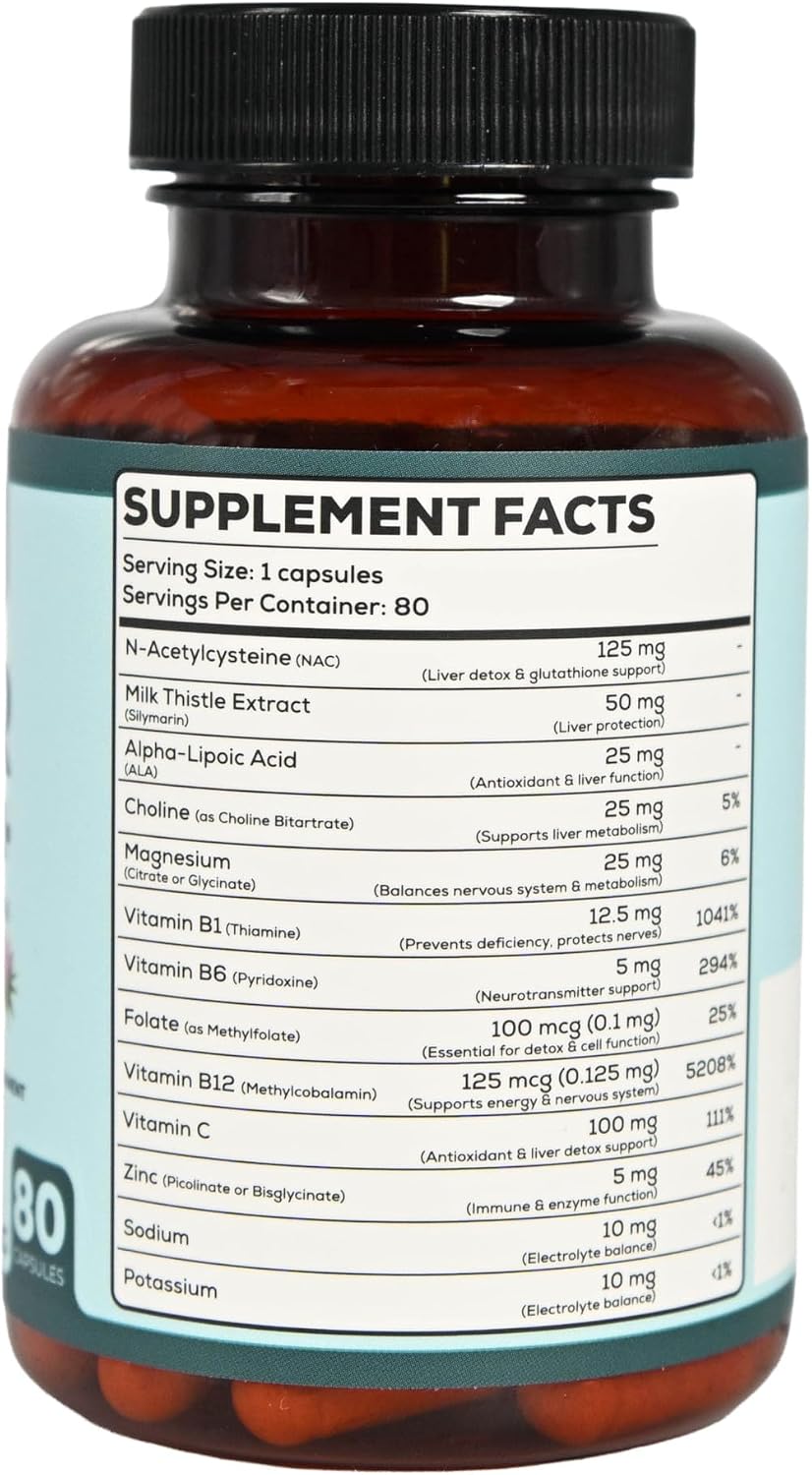 Zethyr St. Liver Detox+ with Milk Thistle - Premium Dose - Liver Cleanse Detox & Repair with NAC, ALA, Choline & B-Vitamins - 80 Capsules for Daily Antioxidant Support - görsel 2