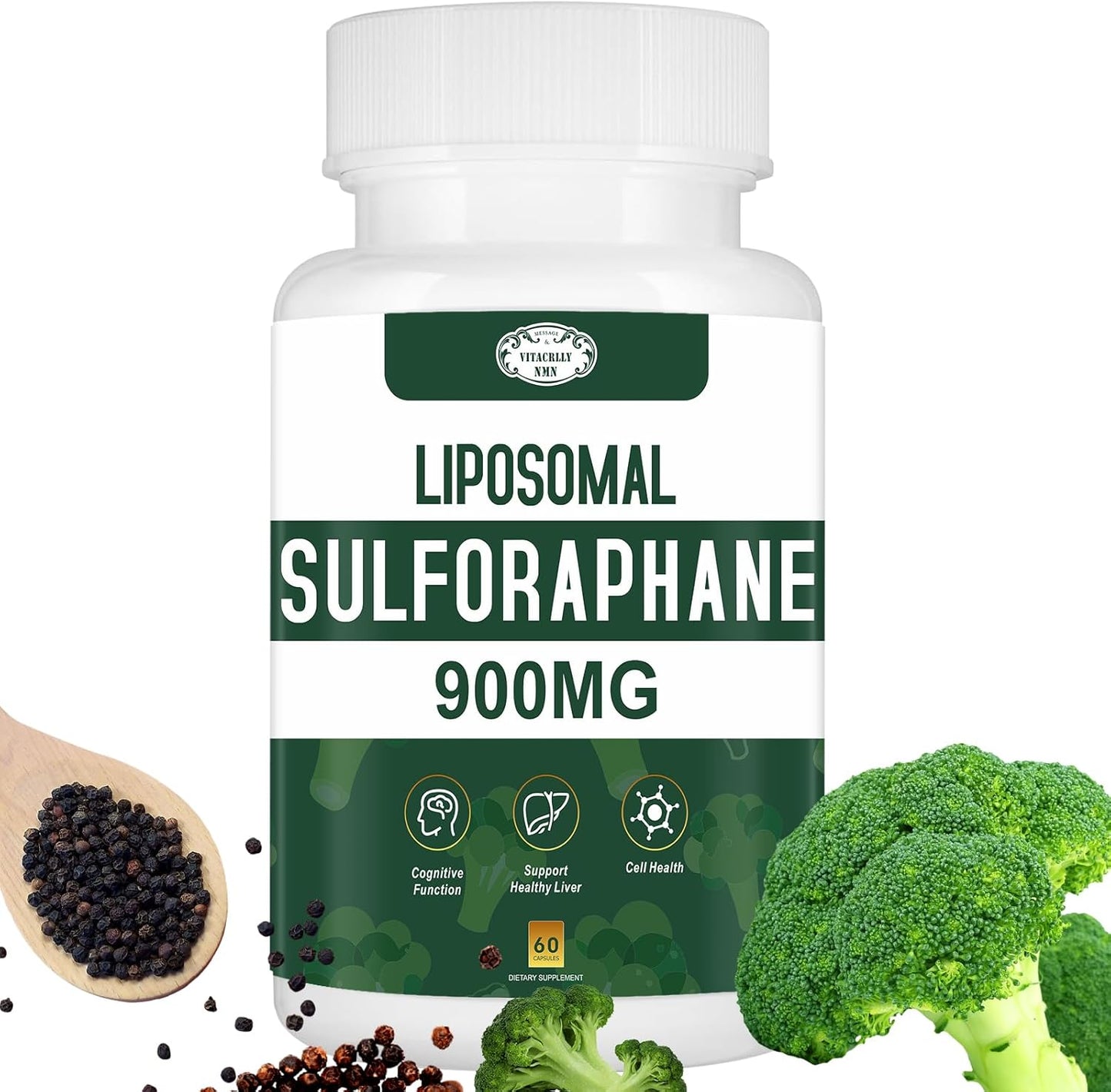 Liposomal Sulforaphane Supplement - 900mg Broccoli Extract - 60 Capsules - görsel 1