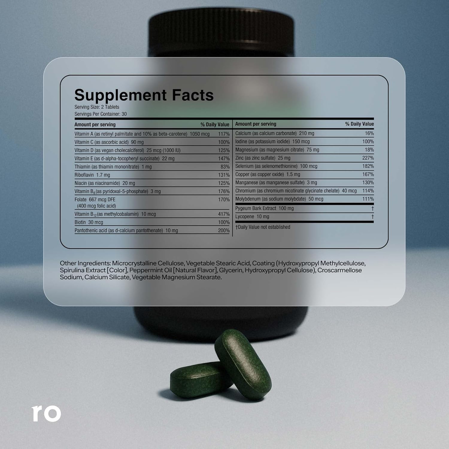 Ro Daily Multivitamin for Men | Supports Physical Activity, Brain and Heart Health, and Immune System with 23 Key Nutrients | 30-Day Supply (60 Tablets) - görsel 5