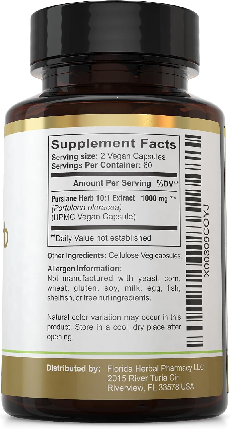Purslane Herb Extract Supplement Capsules 10:1 (120 Capsules) - görsel 3