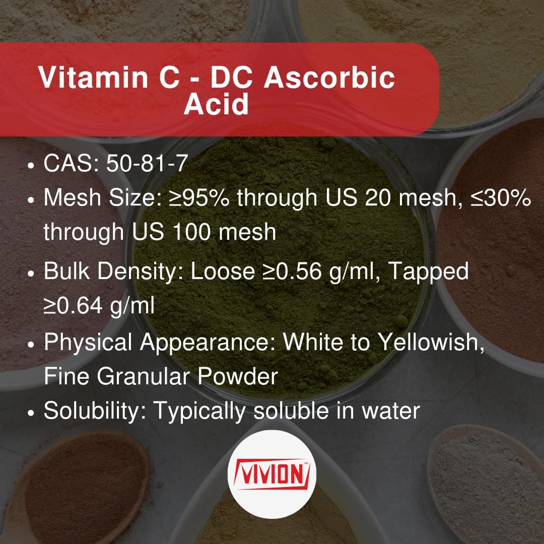 Vivion Vitamin C DC Powder - 5 kg - Ascorbic Acid & HPMC Direct Compression Excipient - görsel 4