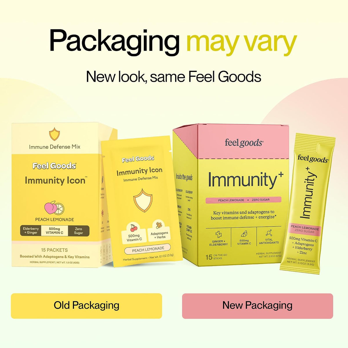 Feel Goods Immunity+ Immune Support Drink Mix - Peach Lemonade, 15 Stick Packs - görsel 8